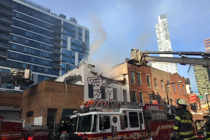 FDNY battled 3-alarm fire at Xi'an Famous Foods in Long Island City.